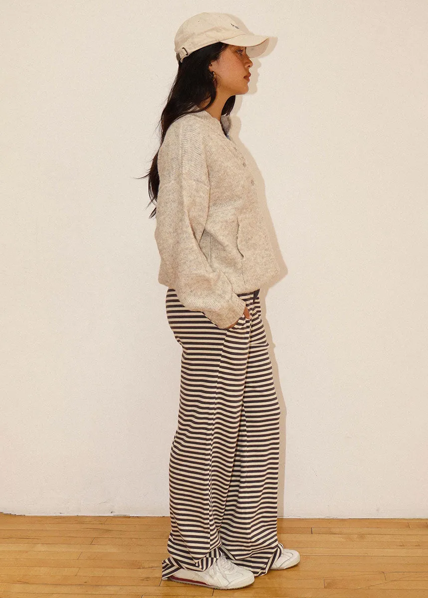 Ultimate Comfort Wallis Two-Tone Snap Collar Sweater - Oatmeal