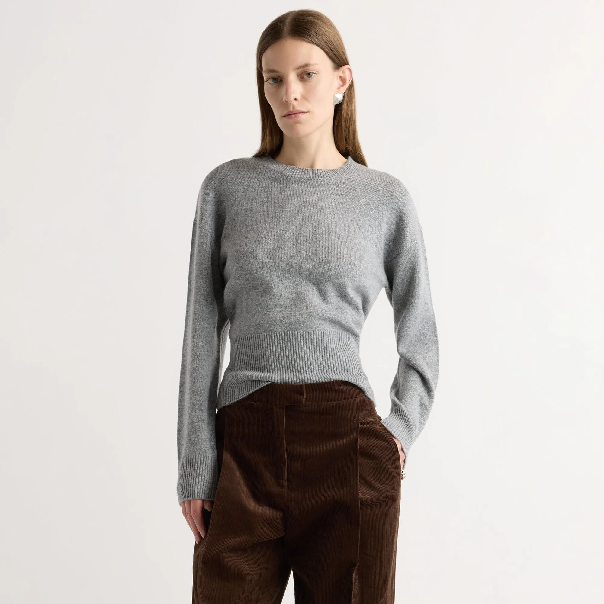 Low Maintenance Fabric Marielle Wool-Cashmere Blouson Sweater