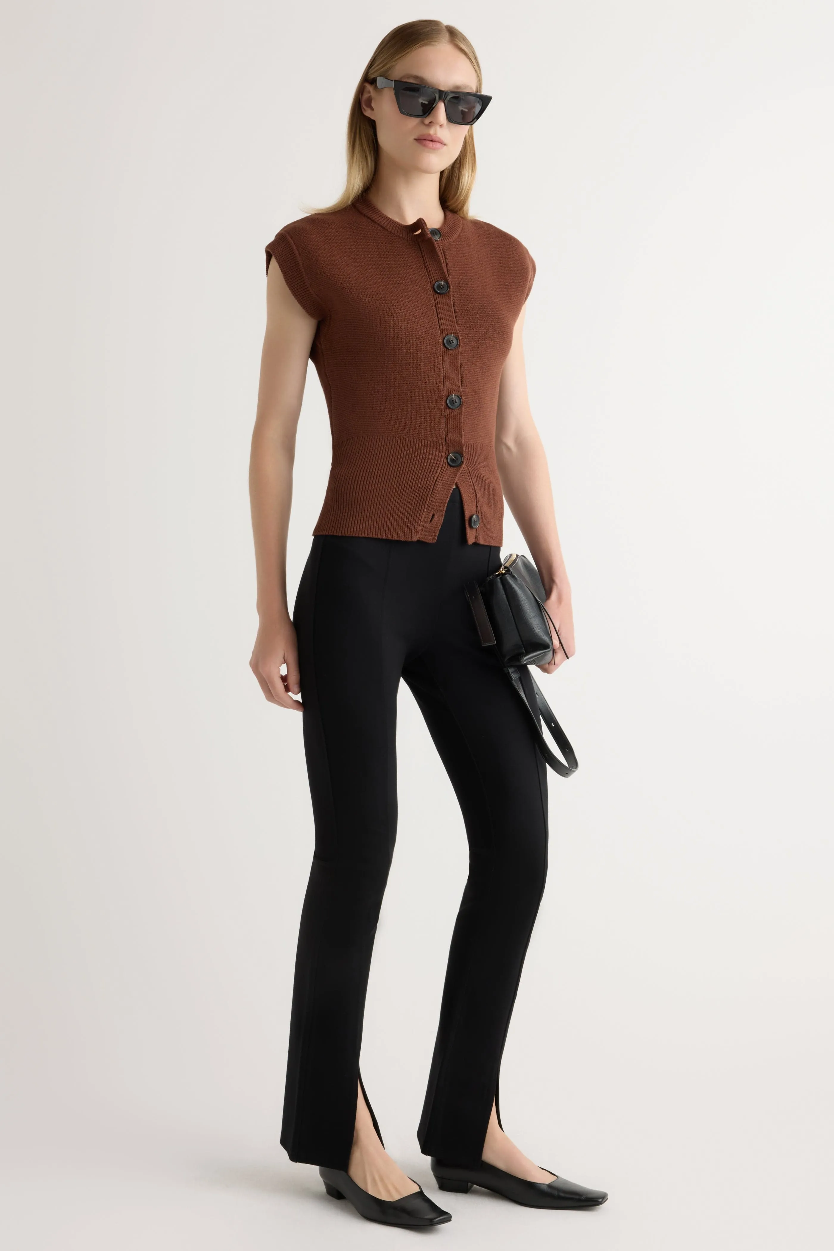 Soft Comfort Fit Layered Style Solea Button Knit Vest