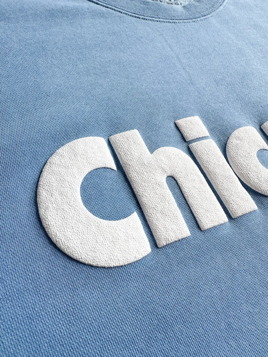 Chicago. Crewneck Sweatshirt - Blue & White All-Day Wear Functional Design