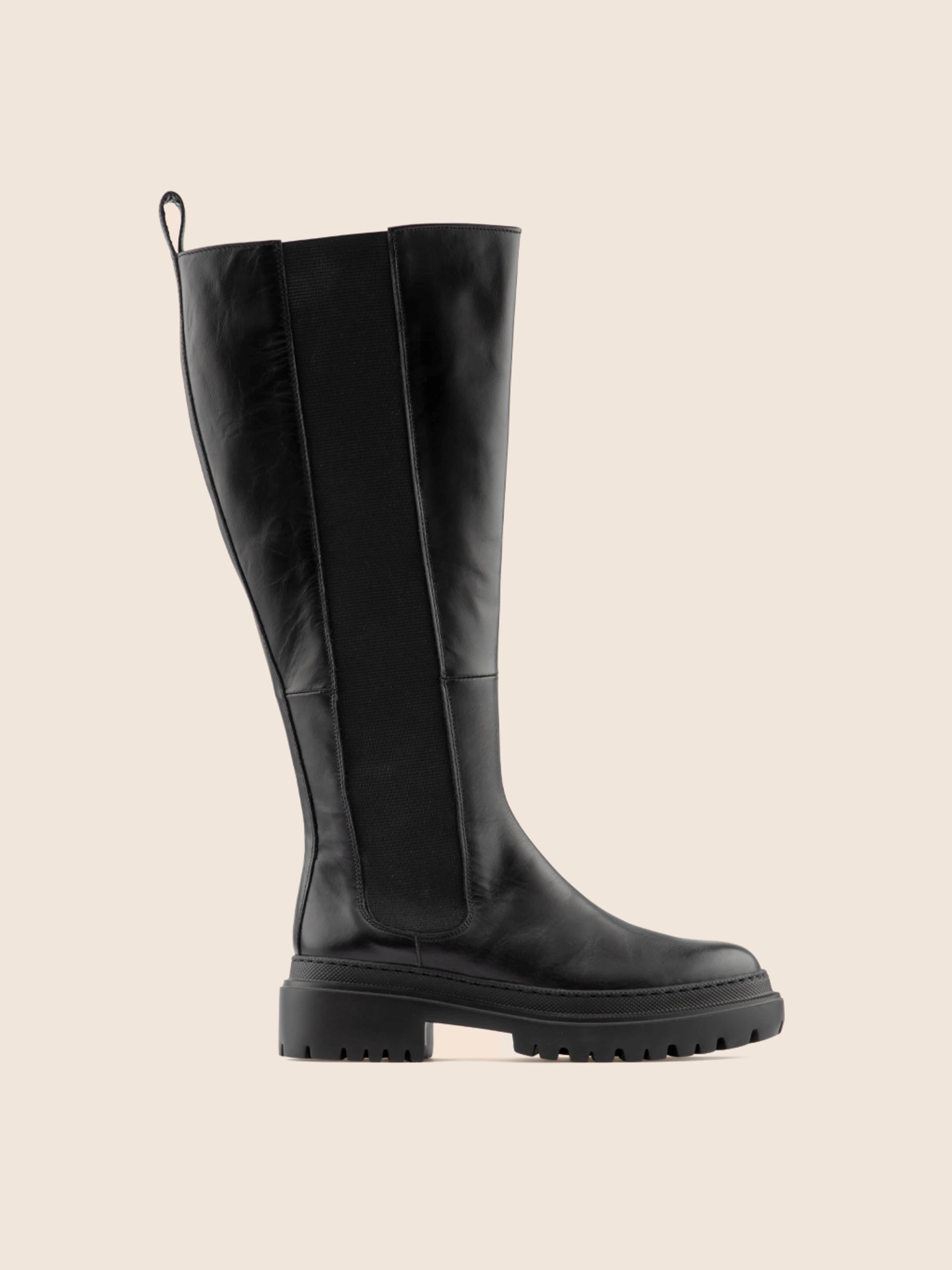 Monza Wide Black Unlined Boot Easy On Design Art Gallery