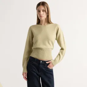 Casual Chic Knit Marielle Wool-Cashmere Blouson Sweater