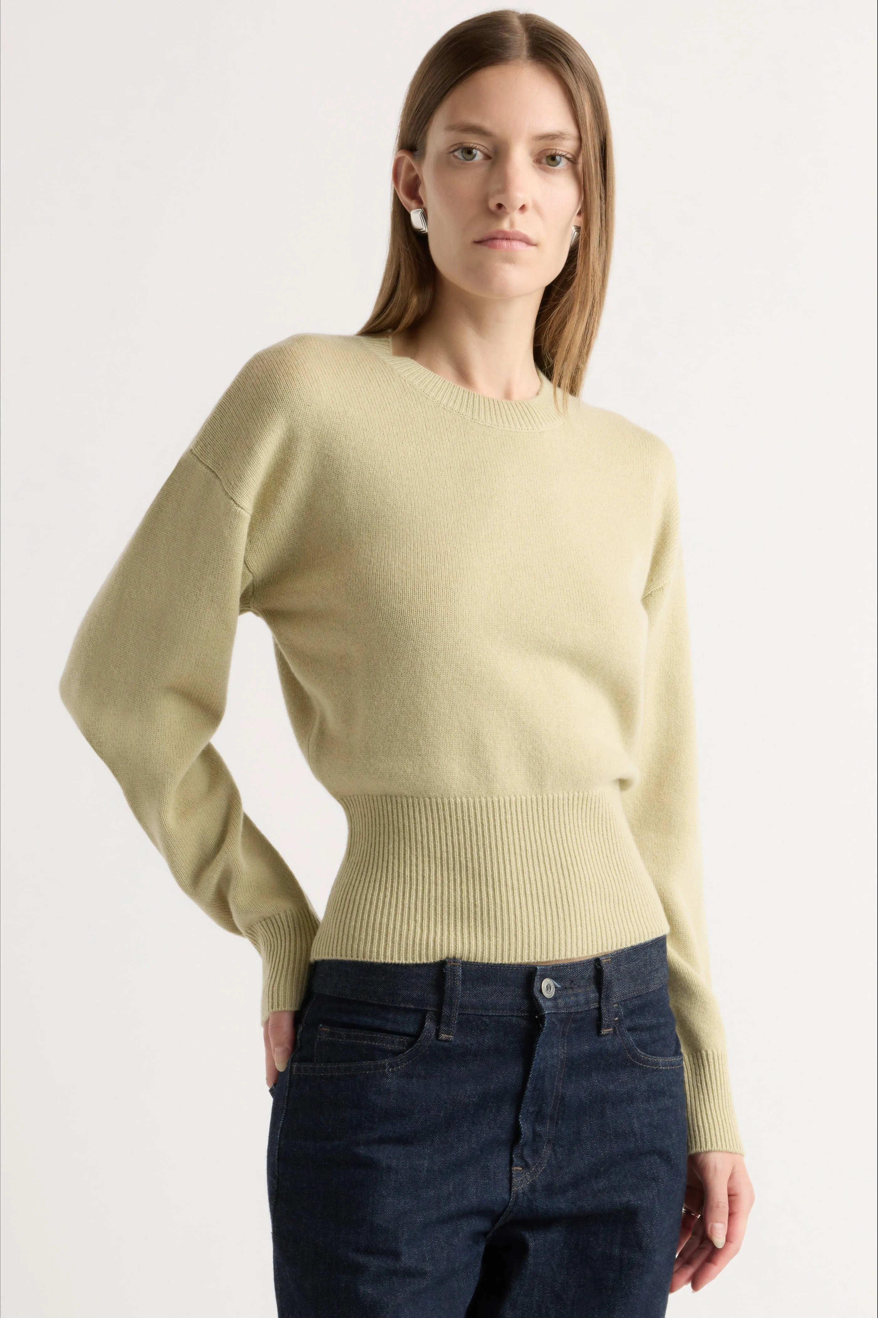 Marielle Wool-Cashmere Blouson Sweater casual knitwear Knit Fashion