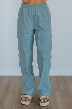 Waylon Cargo Pants - Dusty Blue Comfy Shape