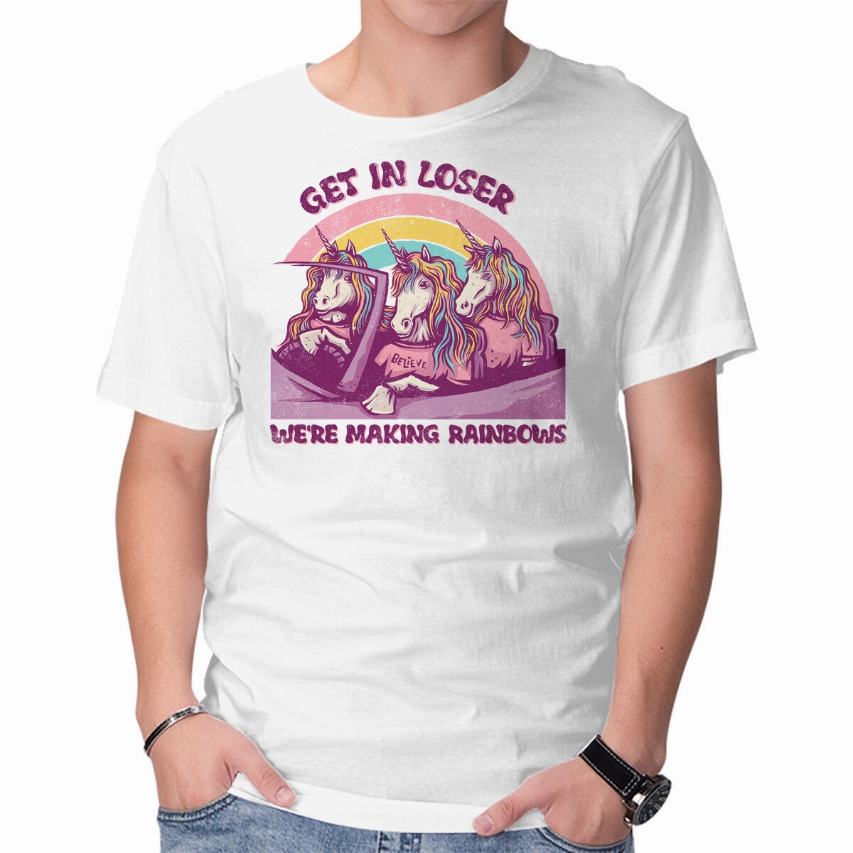 Stylish piece print design We're Making Rainbows