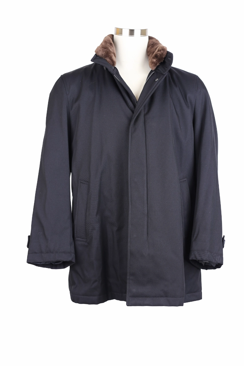 All Season Abrasion Resistant Surface Padded Parka w/ Fur Collar- Loro Piana Storm System