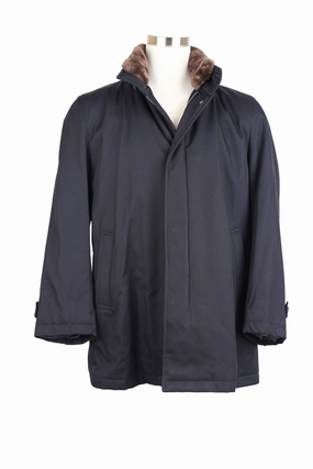 All Season Abrasion Resistant Surface Padded Parka w/ Fur Collar- Loro Piana Storm System