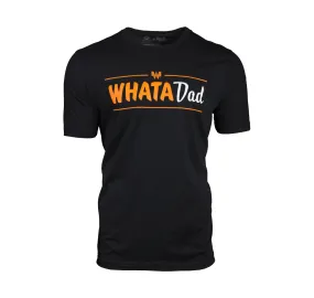 WhataDad Black Tee Lightweight Material FlatlockSeams