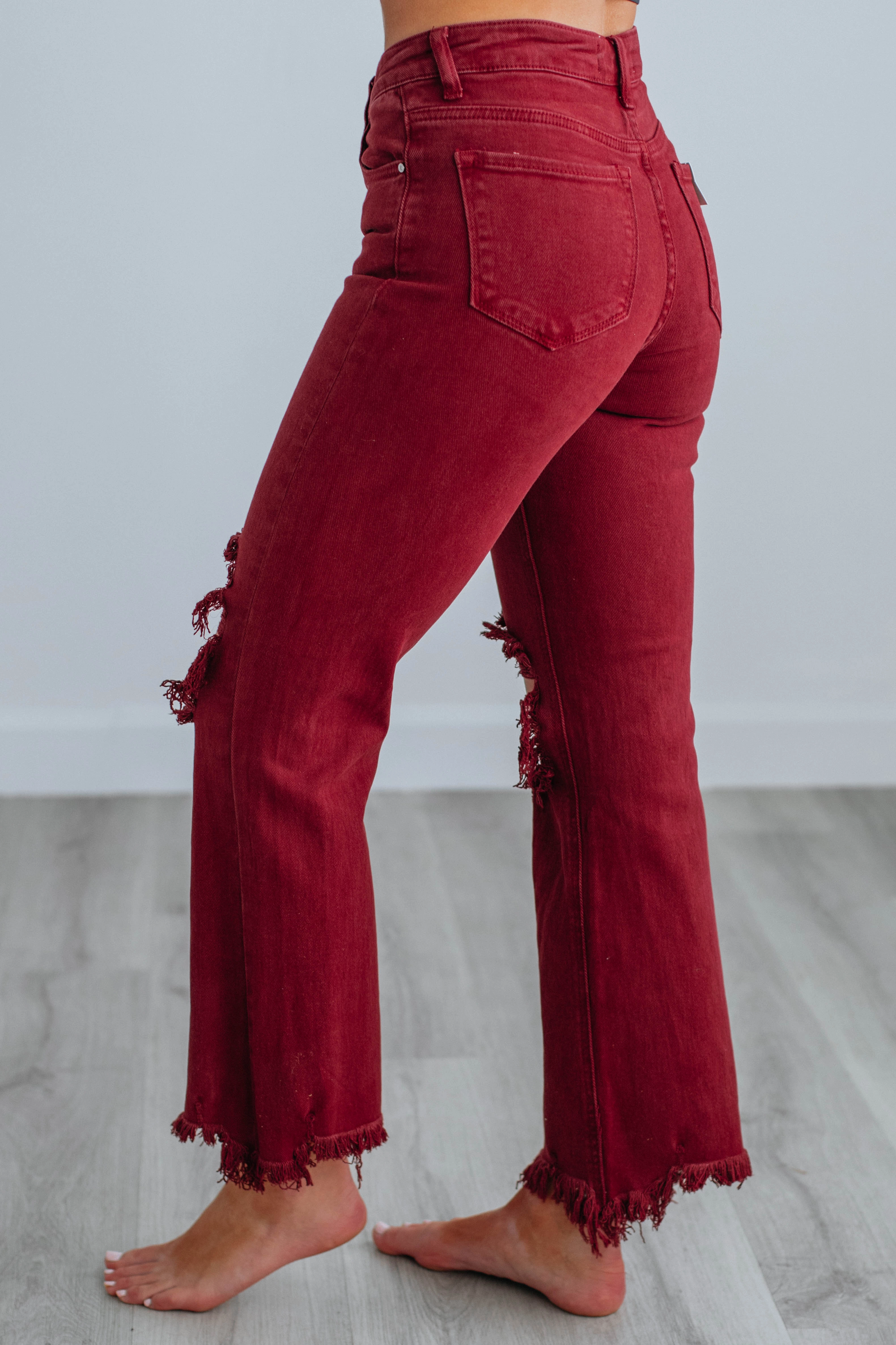 Wardrobe Choice Willow Risen Jeans - Wine