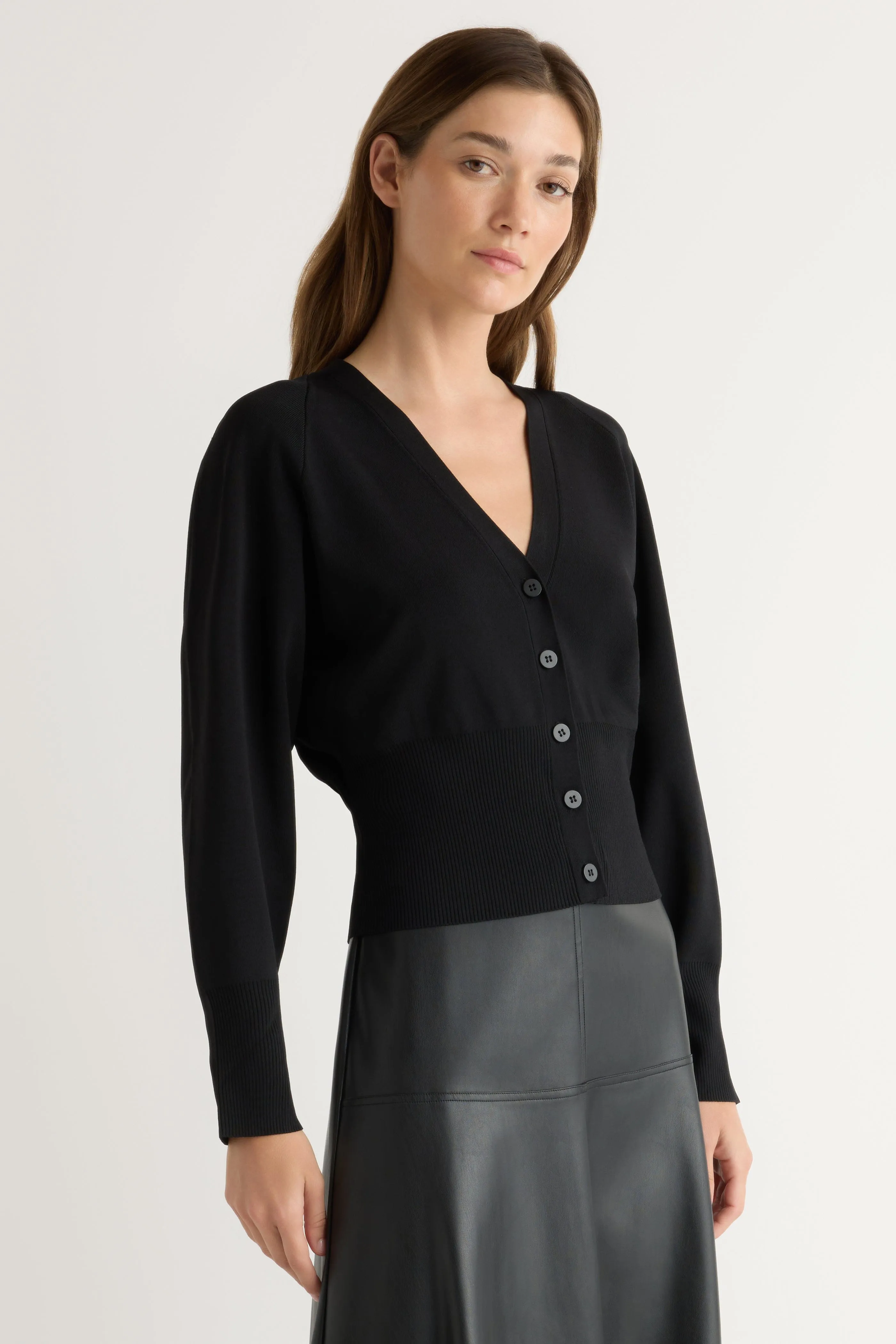 Carson Button-Front Cardigan Lightweight Knit