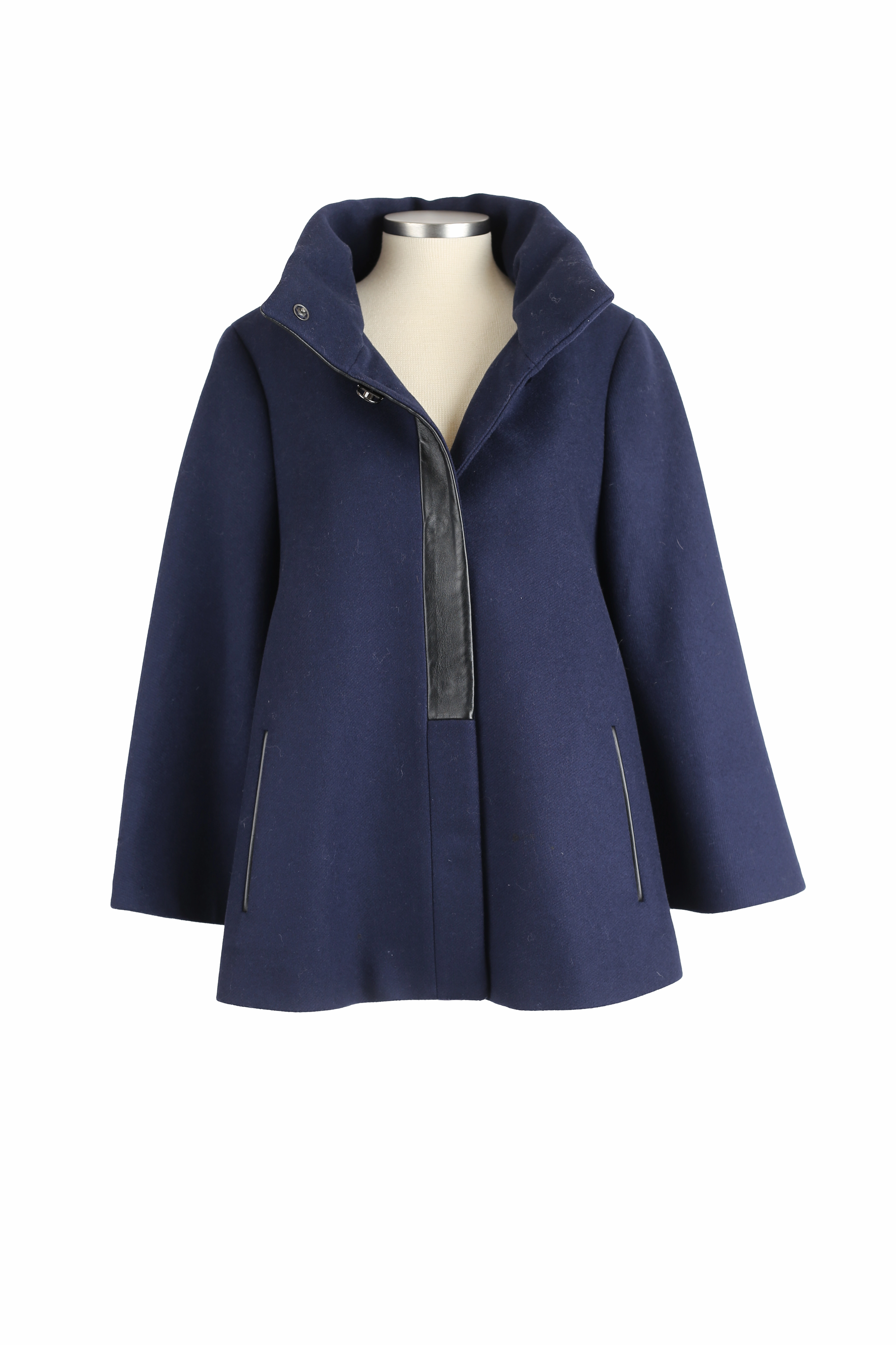 Wool 3/4 Sleeves Dress Coat Outfit Collapsible Packable Design All Purpose Outerwear