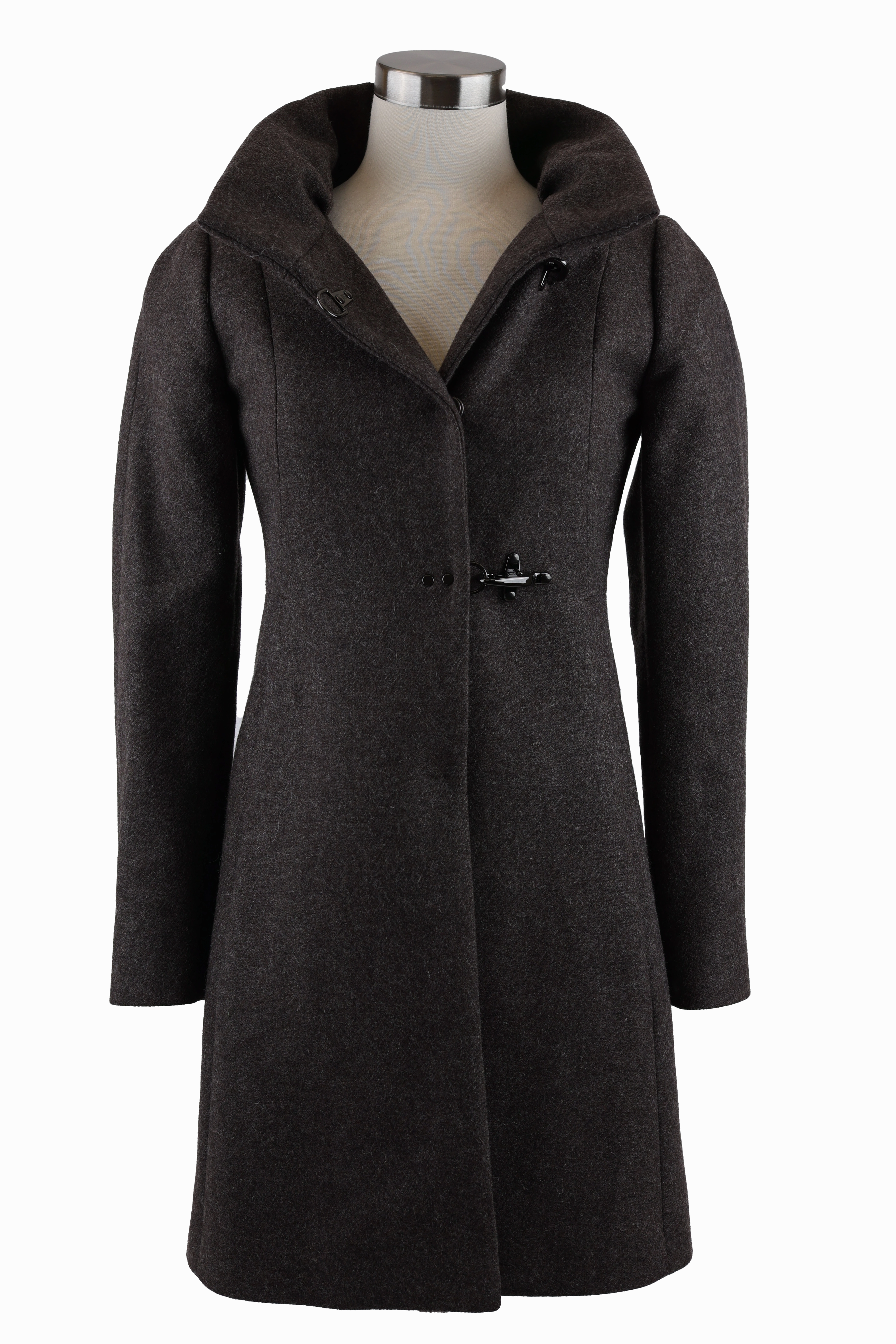 DoubleLayeredEdges Wool Dress Coat