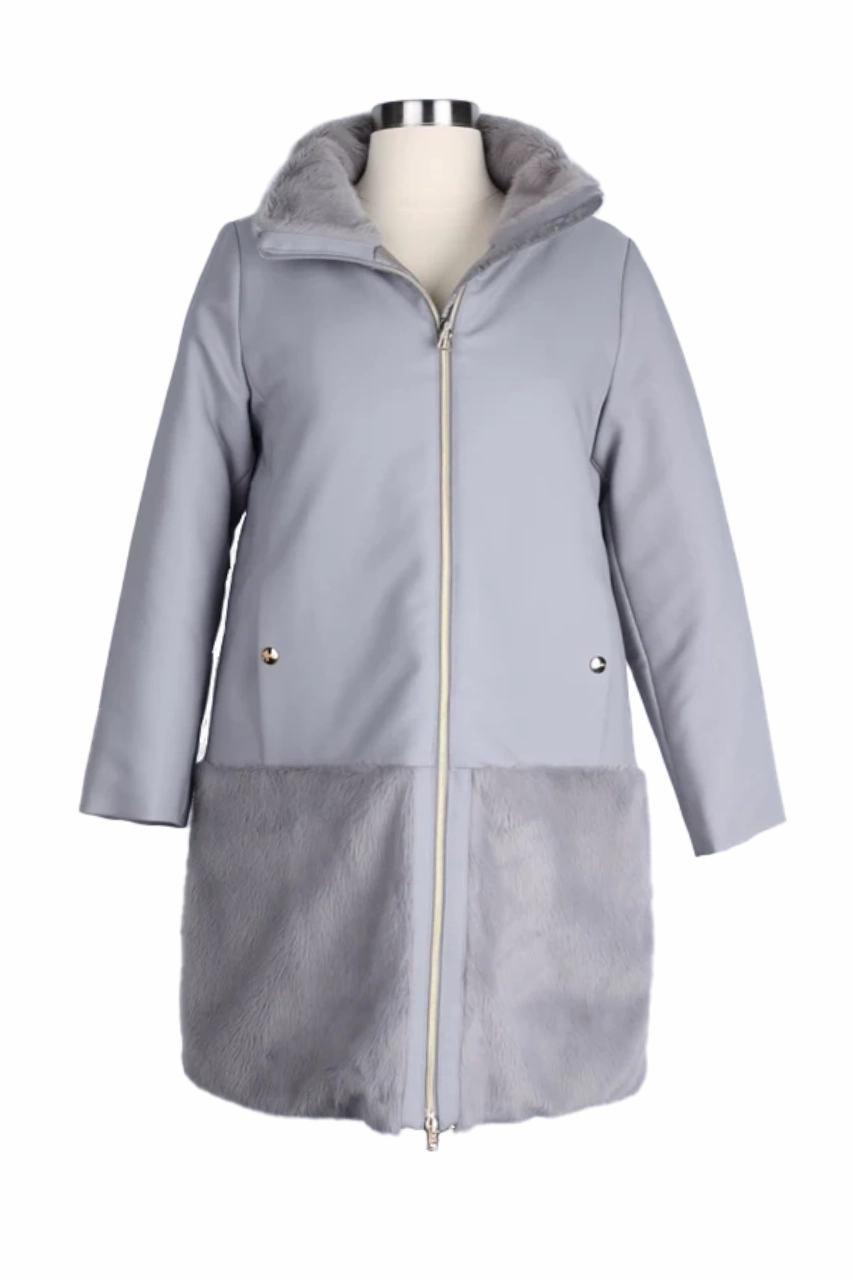 Flexible Layer System Quick drying material Wool Dress Coat W/ Faux Fur