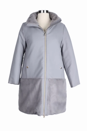 Flexible Layer System Quick drying material Wool Dress Coat W/ Faux Fur