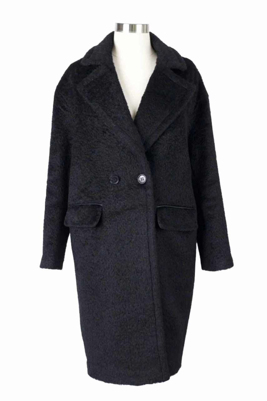 Wooly Wool Dress Coat Relaxed Fit Structure