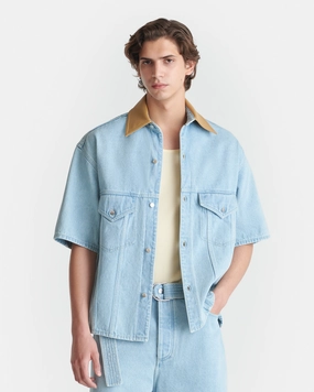 Jorge - Denim Shirt - Eco Bleach/Hazel Breathable mesh Classic Look