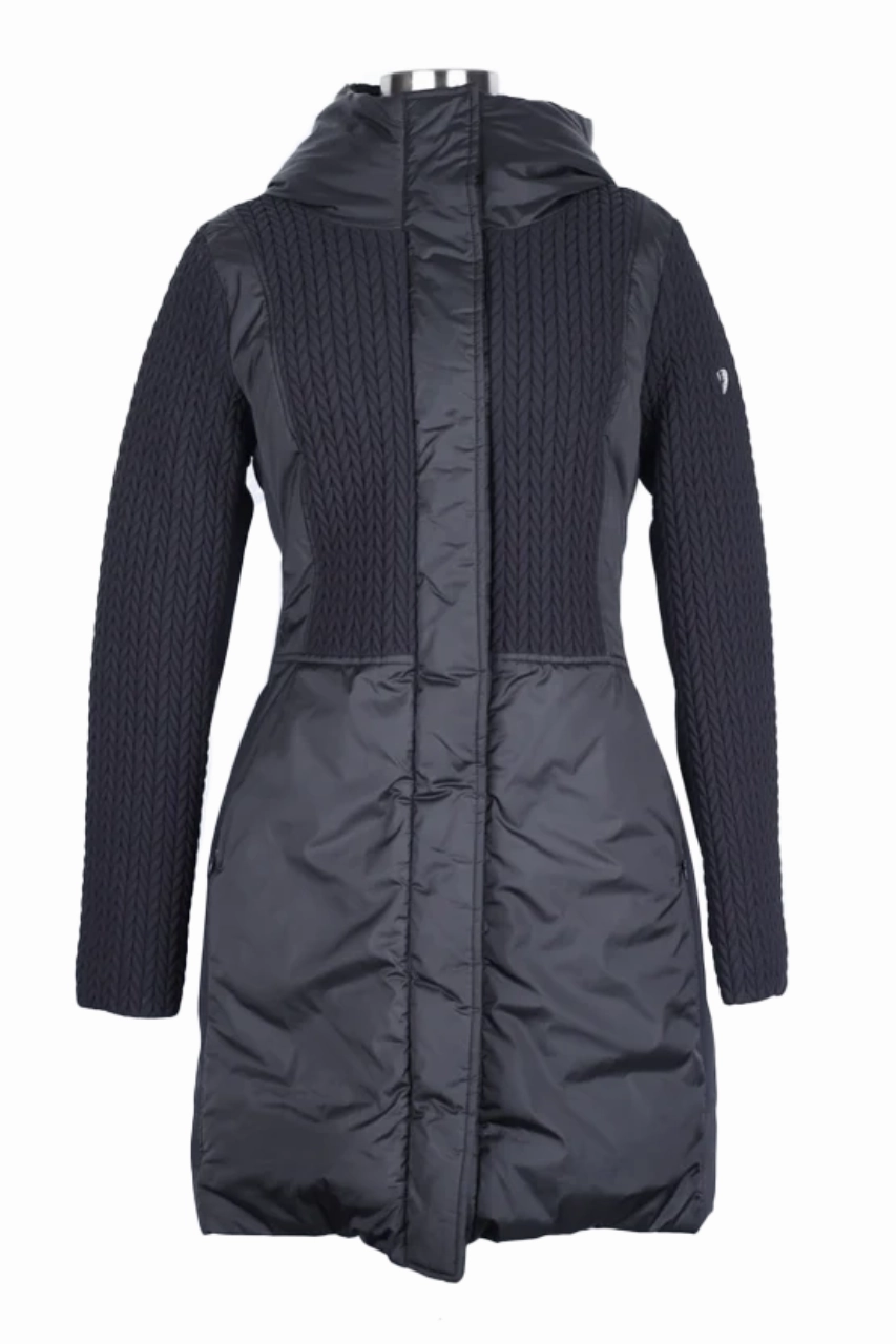 Woven Print Down Parka Reinforced Zippers AdjustableCuffs