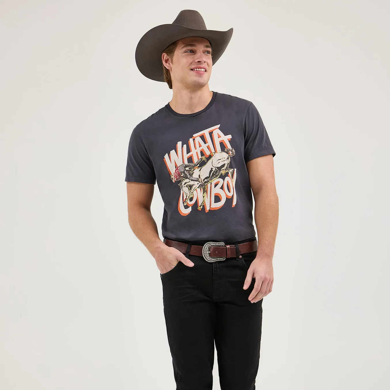 Wrangler? x Whataburger? Cowboy Graphic Black T-Shirt ThermalRegulating Fabric