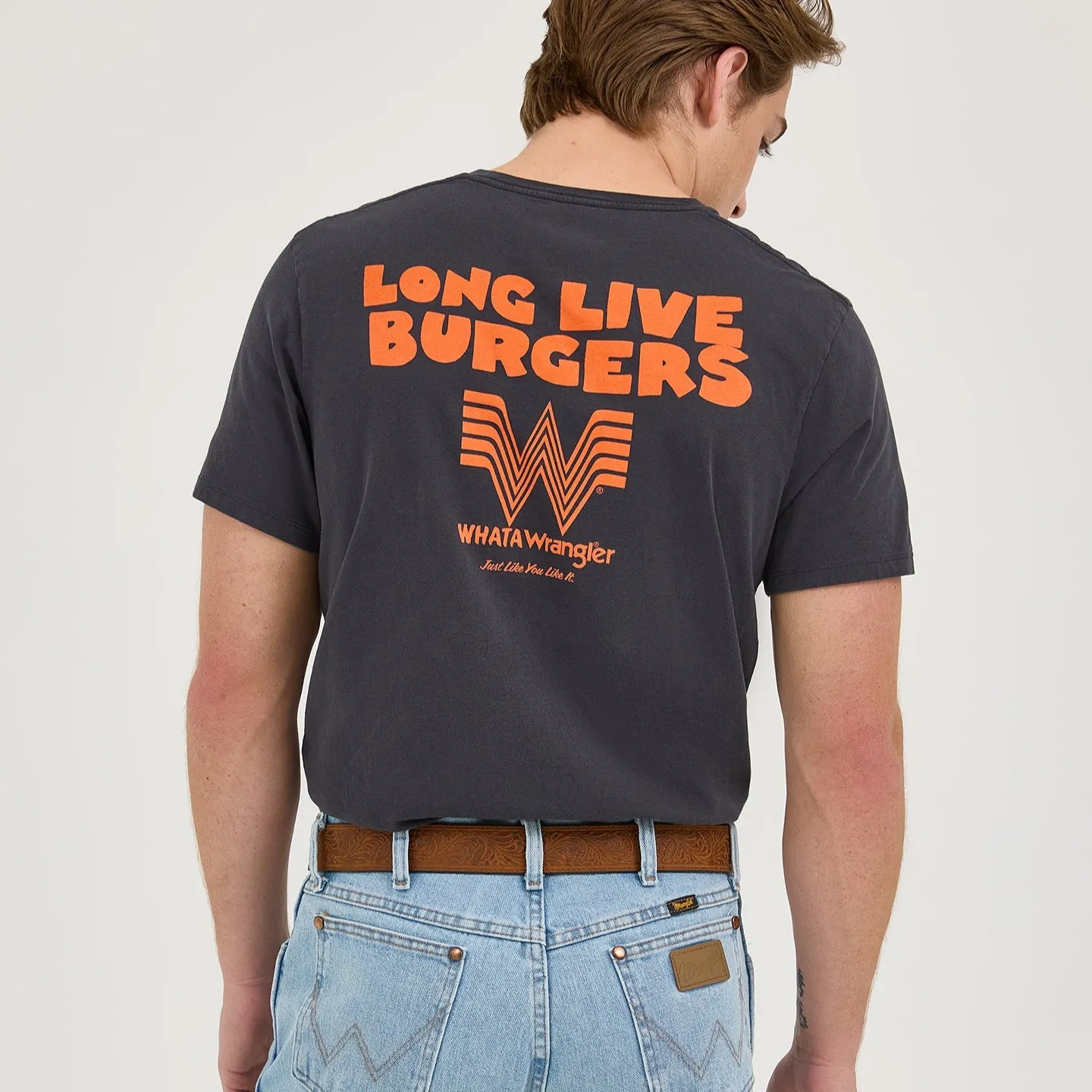 Wrangler? x Whataburger? Long Live Burgers T-Shirt ErgonomicSleeves Shape Retention Fabric
