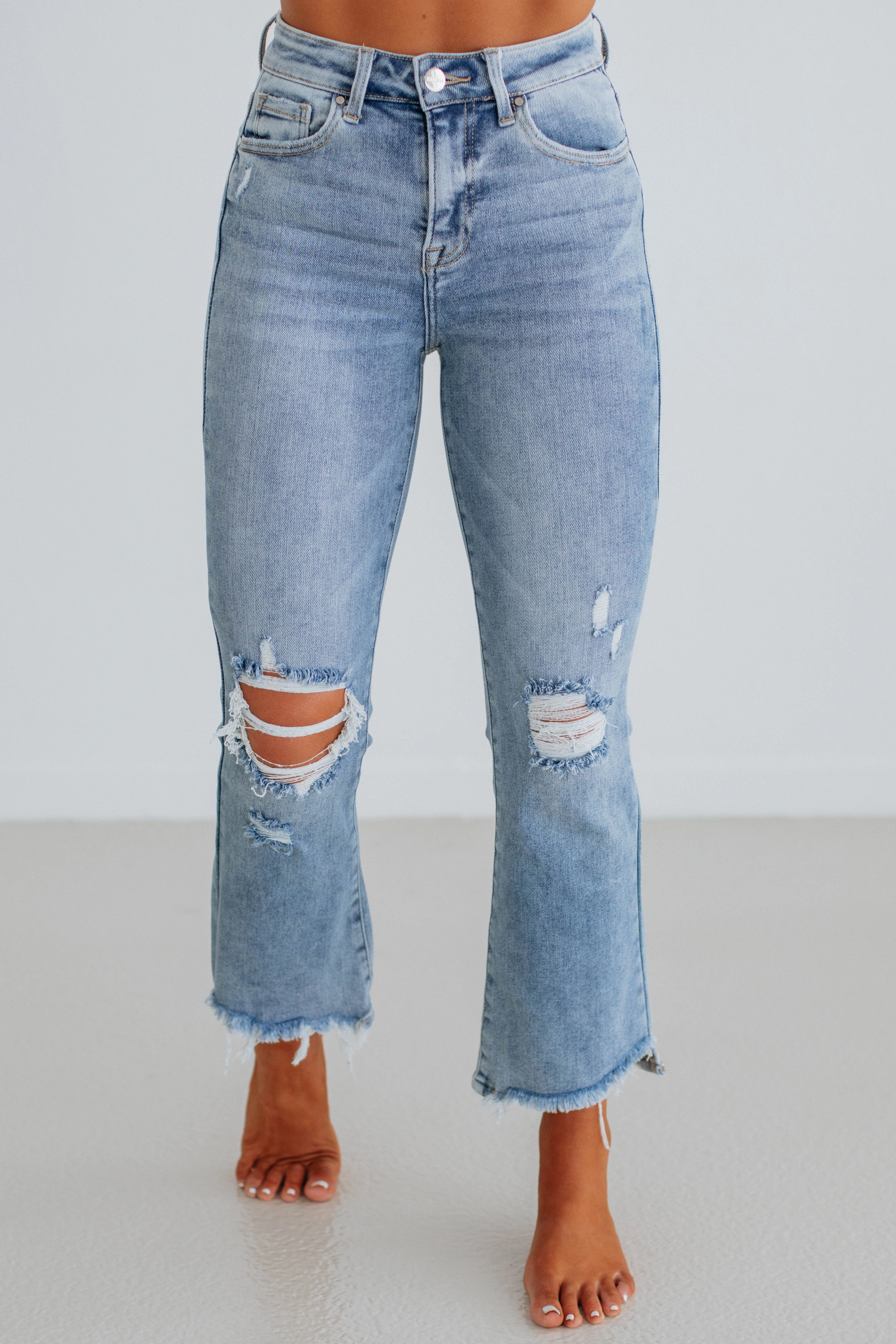 Cammi Risen Jeans - Light Wash Chic Design Style