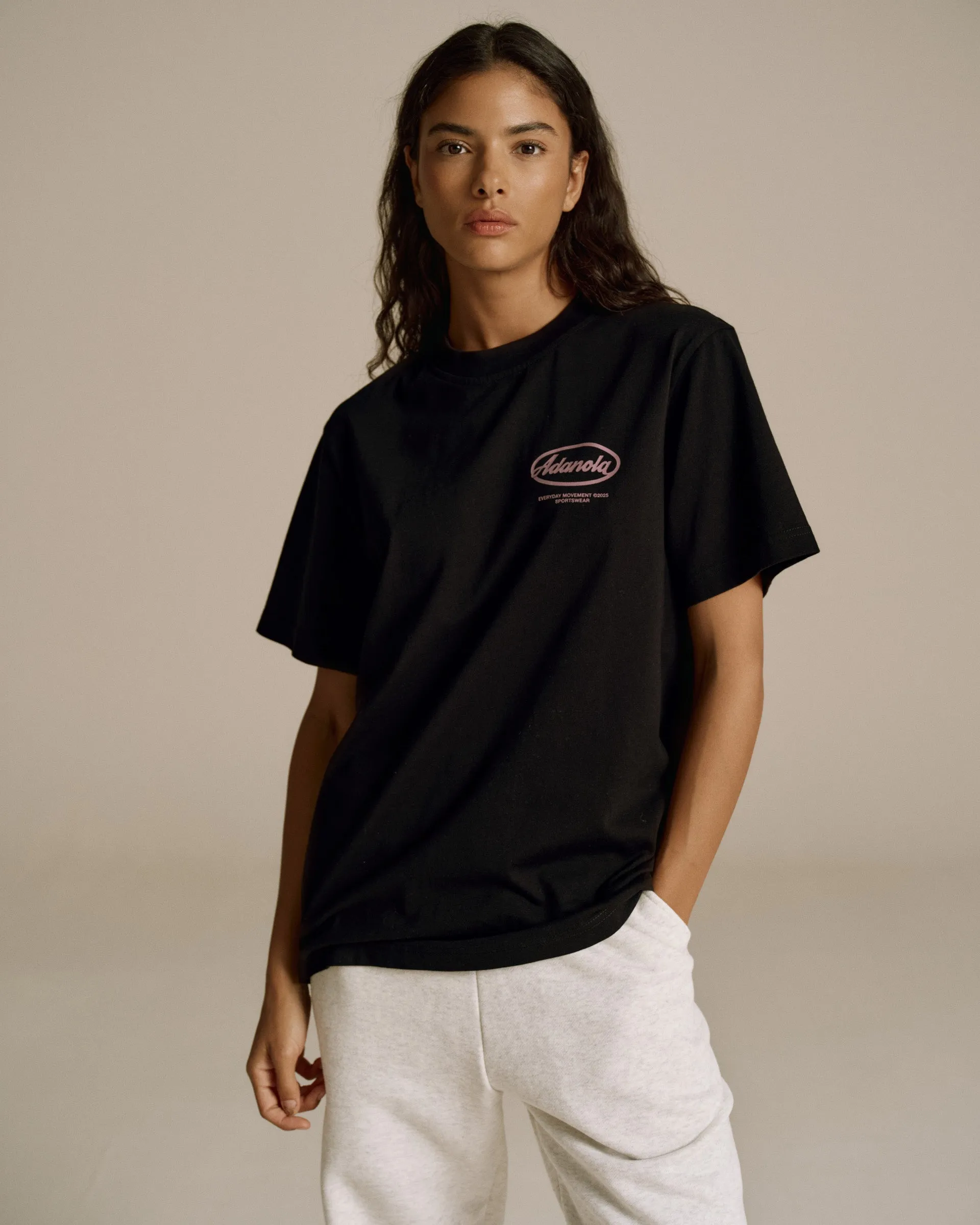 Hypoallergenic Lining Signature Short Sleeve Oversized T-shirt - Black