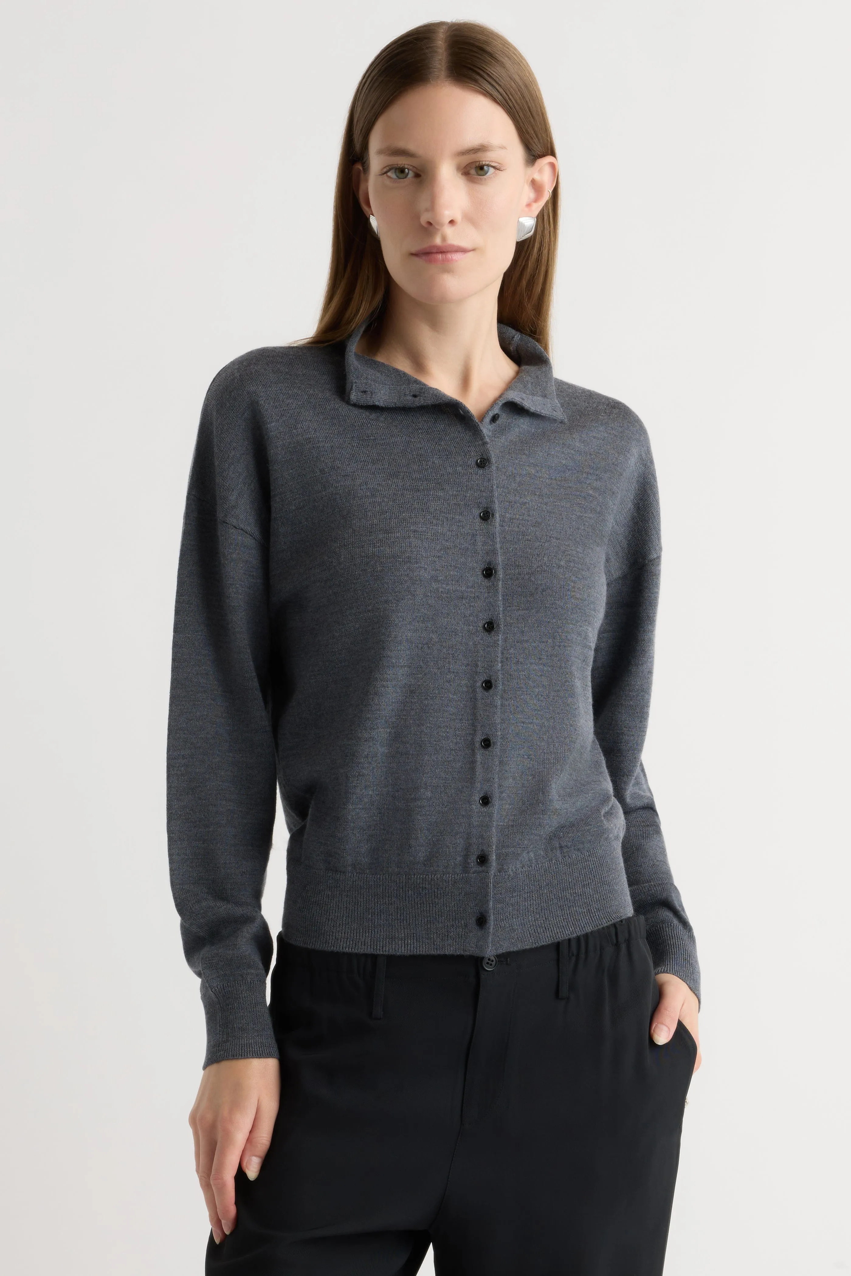 Cozy & Soft Charlee Lightweight Wool Button Cardigan