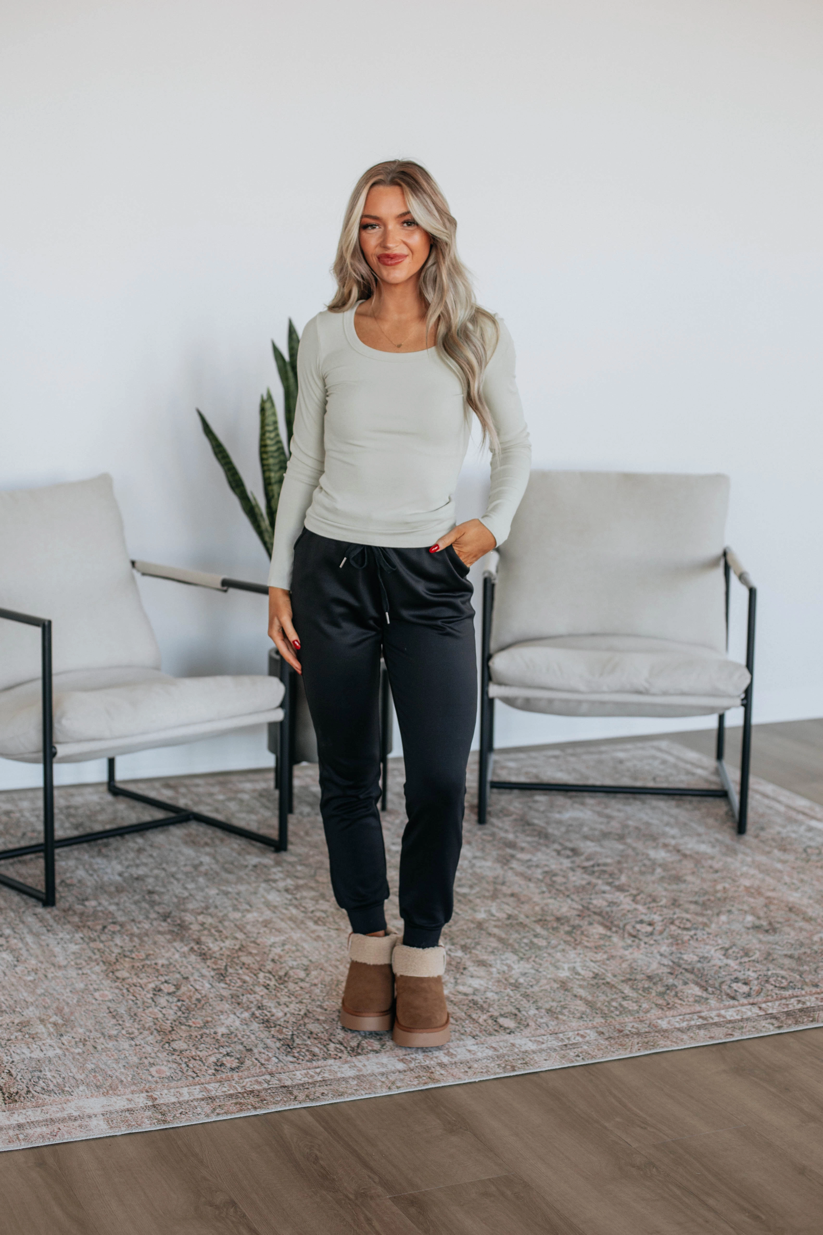 Zealand Lounge Joggers - Black AntiSlipWaistband Layered Style