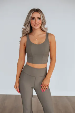 Zinia Ribbed Tank - Mink Durable Fabric Blend