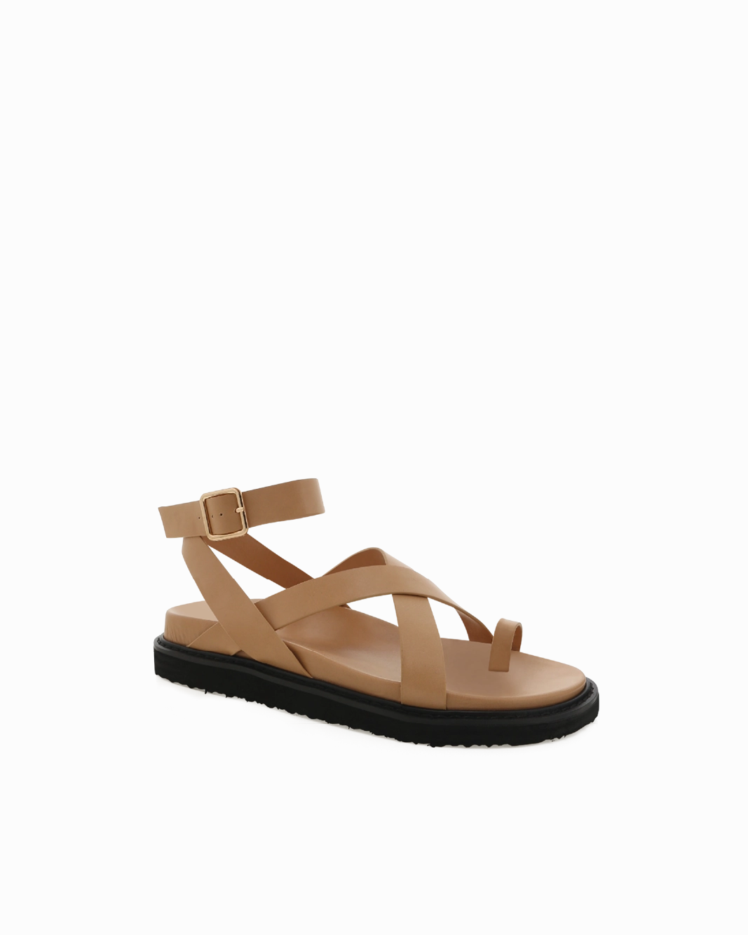 Double Layer Strap Reinforcement Toe Thong ZINNIA - DESERT